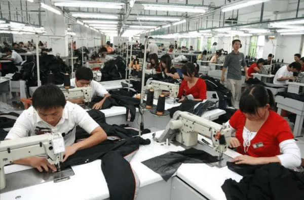 Sewing part in the garment factory