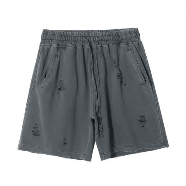 grey color front washed custom shorts