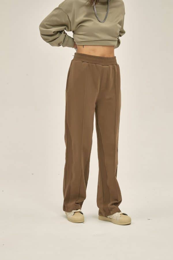 customize jogger pants model front in brown