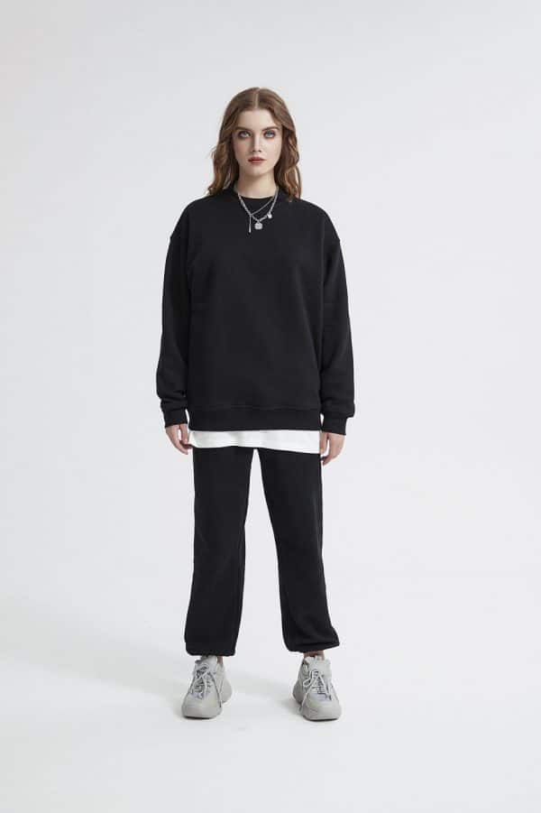 black sweatshirt pant sets