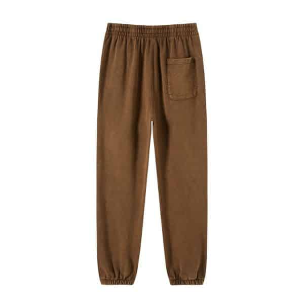 customized washed pants back in brown