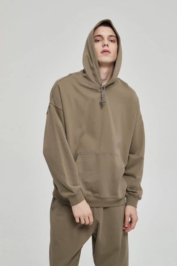 khaki color best custom hoodies 1