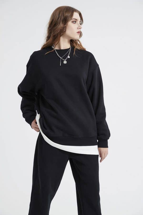 black sweatshirt pant sets