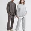 grey and brown sweatshirt pant sets