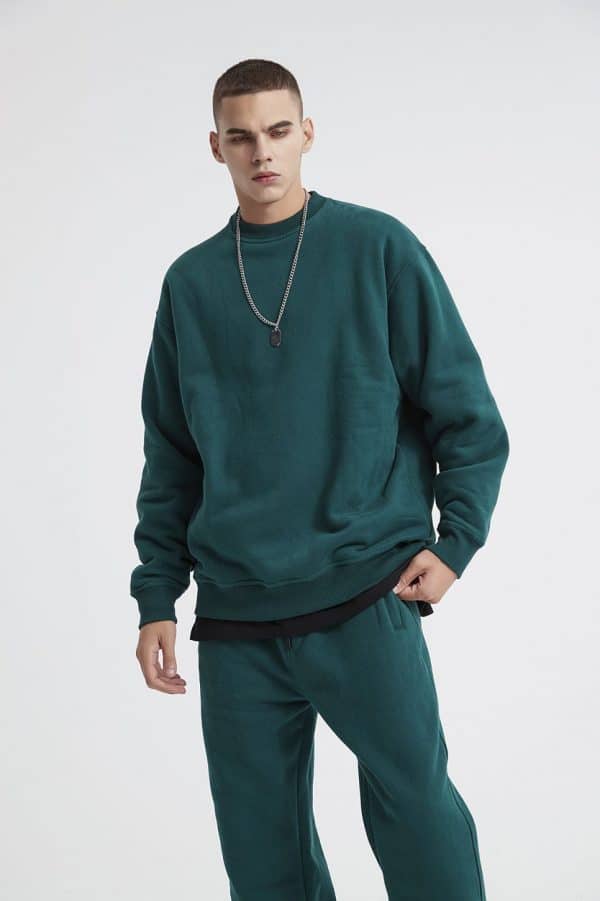 green sweatshirt pant sets