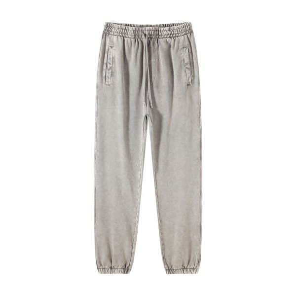 customized washed pants front in grey