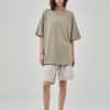 khaki color custom oversized t shirt