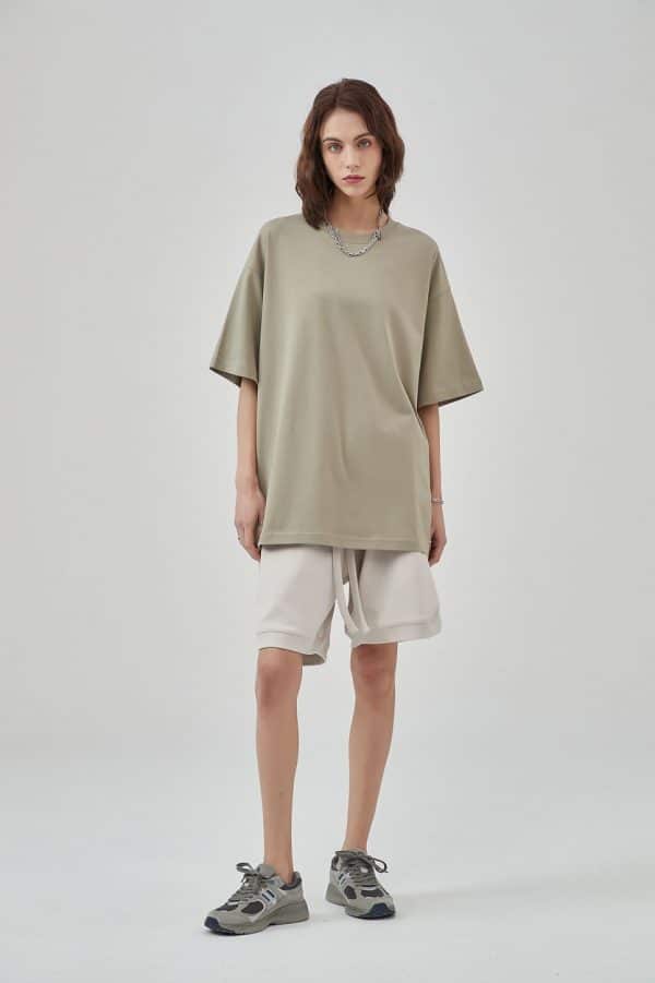 khaki color custom oversized t shirt