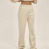 custom sweat pants model front in beige color