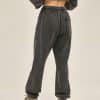 customized washed pants model back in black