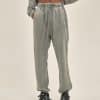 customized washed pants model front in grey