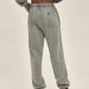 customized washed pants model back in grey