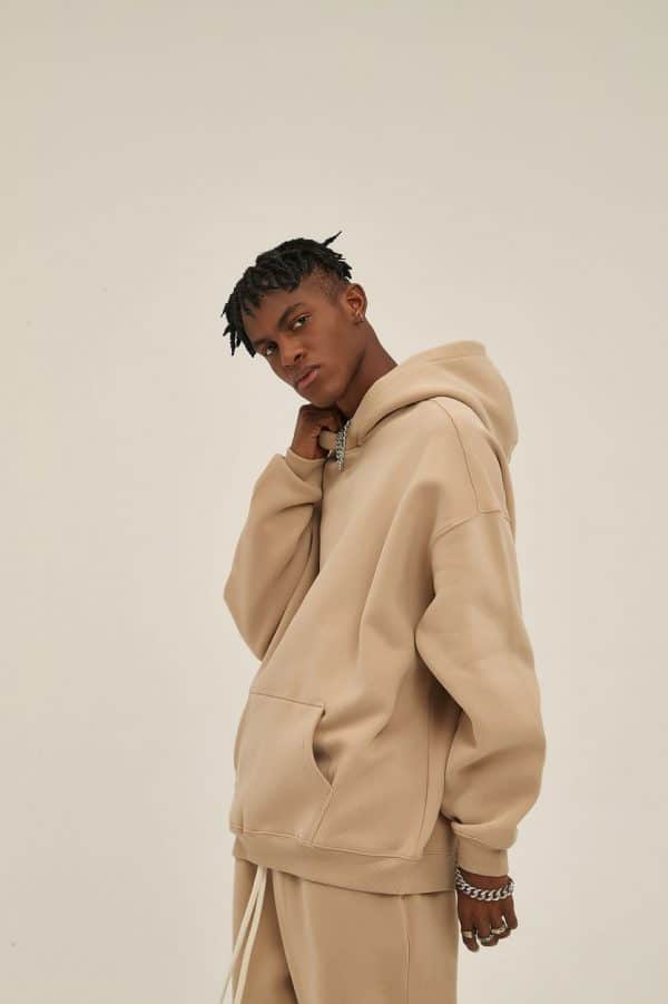 khaki high-quality custom hoodies