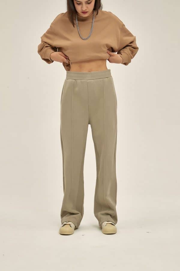 customize jogger pants model front in khaki