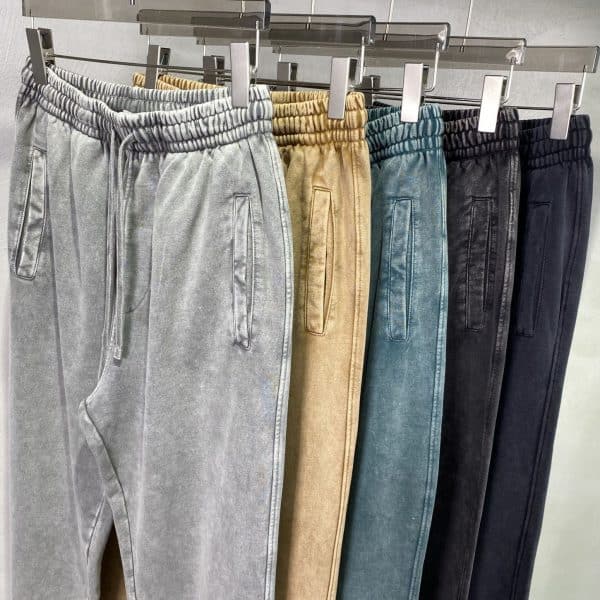 customized washed pants in all color front