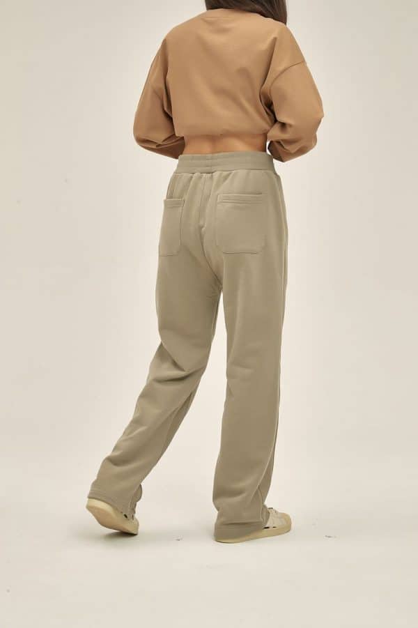 customize jogger pants model back in khaki