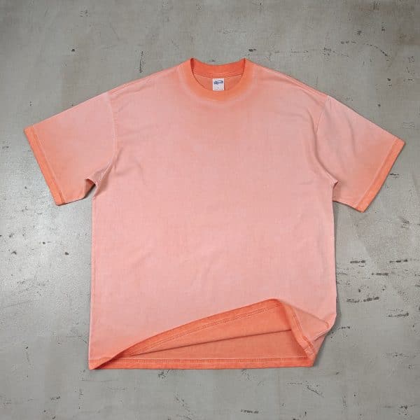 orange color front washed custom t shirt