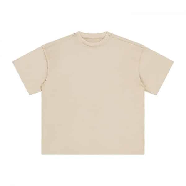 khaki color front customized t shirt