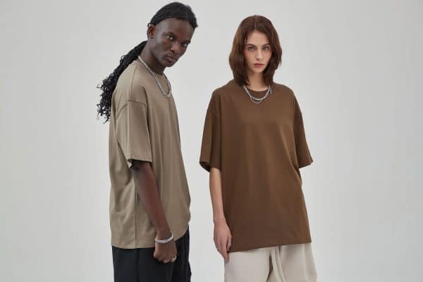 brown and khaki colors custom oversized t shirt