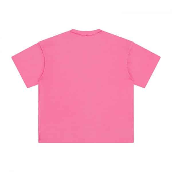 pink color back customized t shirt