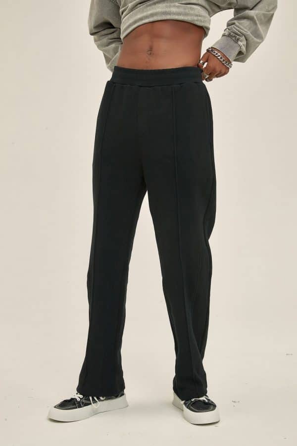 customize jogger pants model front in black