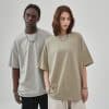 khaki and grey colors custom oversized t shirt