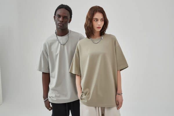 khaki and grey colors custom oversized t shirt