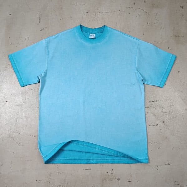 blue color front washed custom t shirt