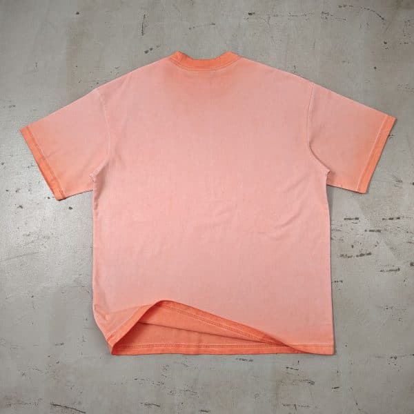 orange color back washed custom t shirt