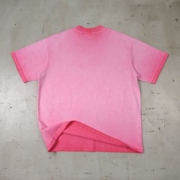 pink color back washed custom t shirt