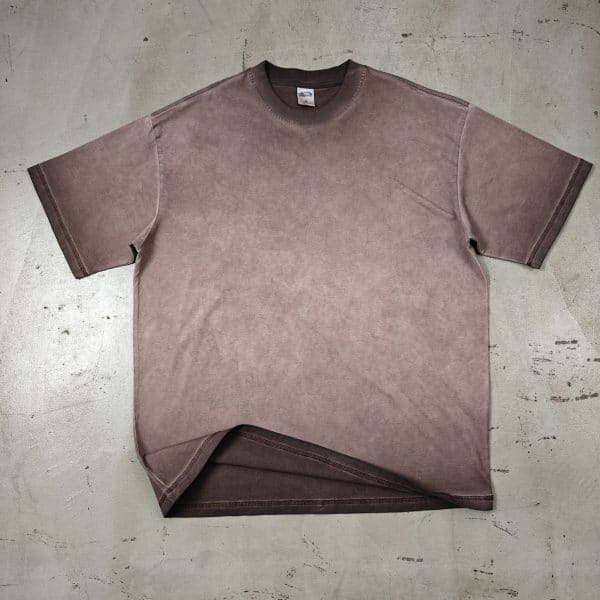 brown color front washed custom t shirt