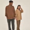 brown and khaki color custom made sweatshirts