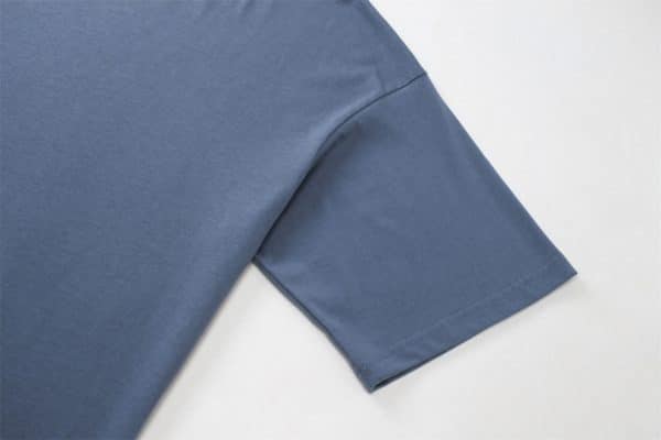 blue color front customize oversized t shirt sleeve