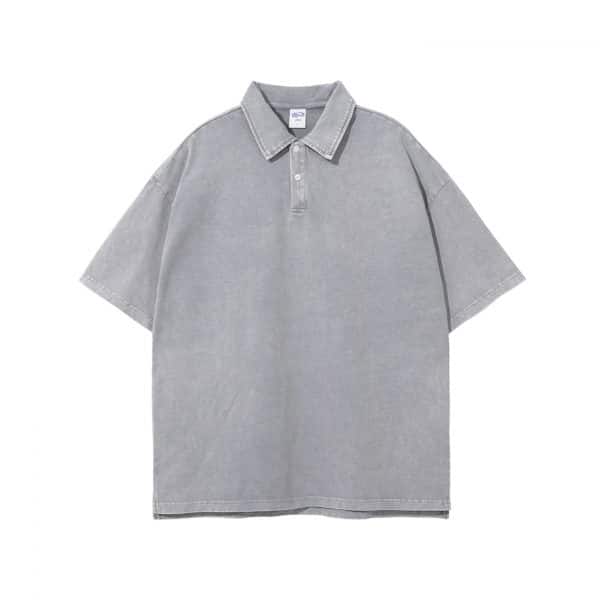 light grey color front custom polo shirts