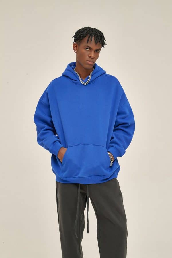 blue high-quality custom hoodies