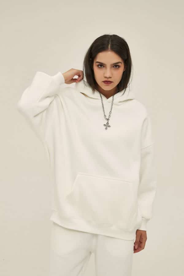 white high-quality custom hoodies