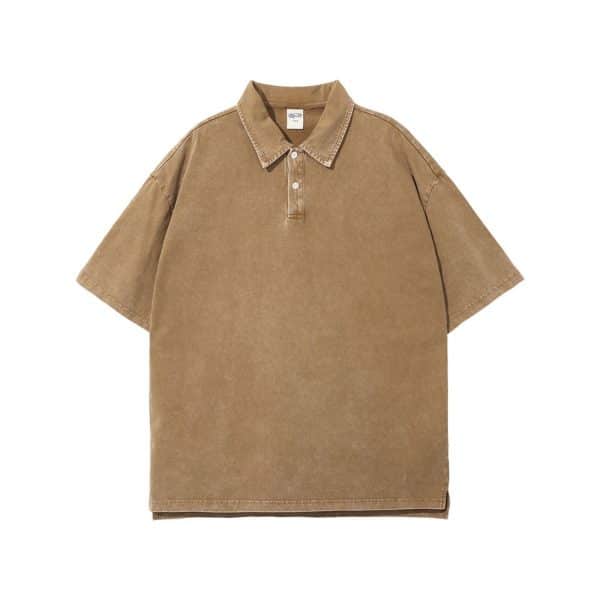 light brown color front custom polo shirts