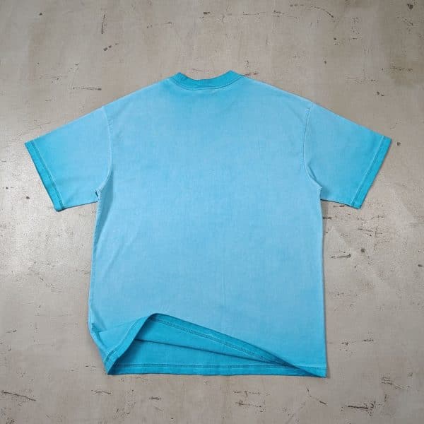 blue color washed custom t shirt