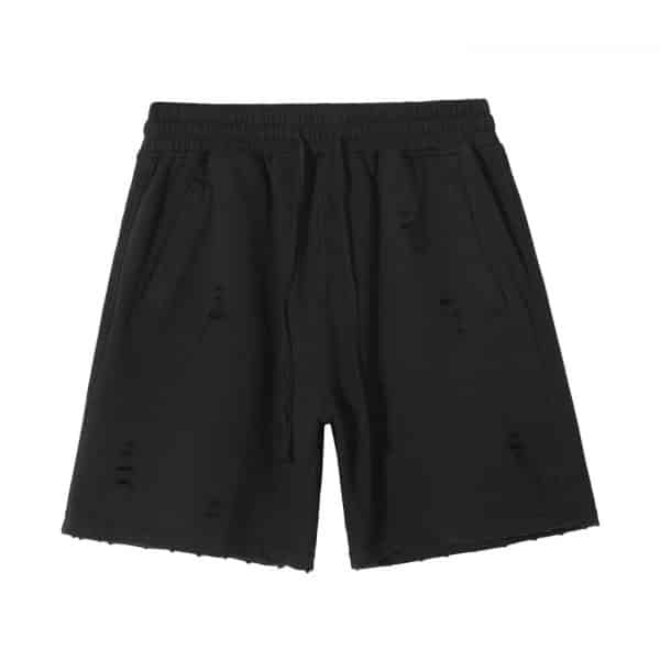 black color washed custom shorts