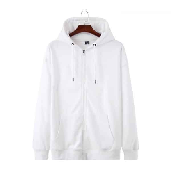 White Zip Up High Quality Custom Hoodies