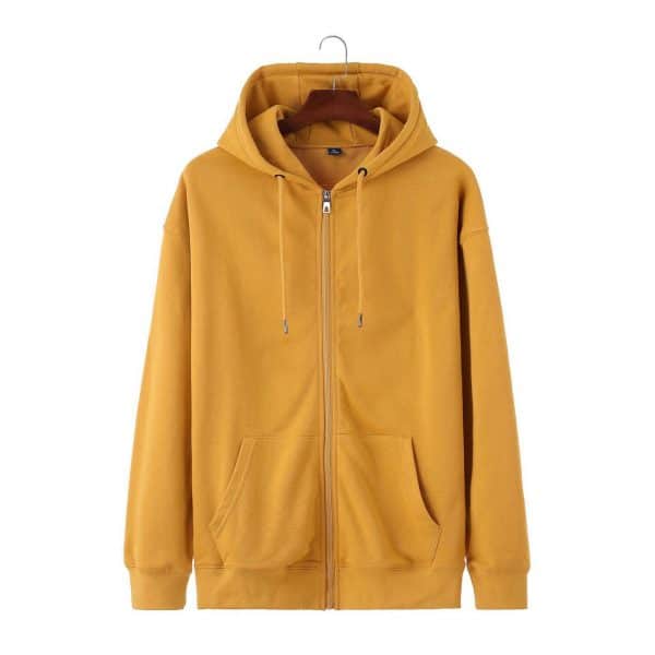 Yellow Zip Up High Quality Custom Hoodies